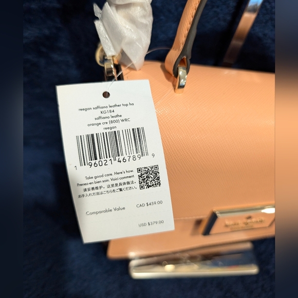Kate Spade Saffiano Leather Reegan, Orange Cream, 7.5x6x3", retail $379, NWT - Picture 5 of 9